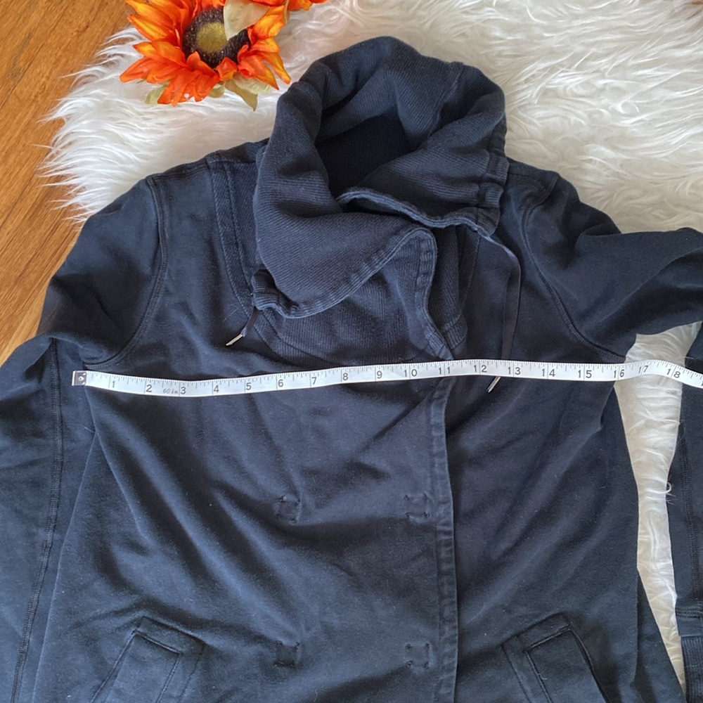 Double Snap Button High Neck Sweater Jacket - image 4